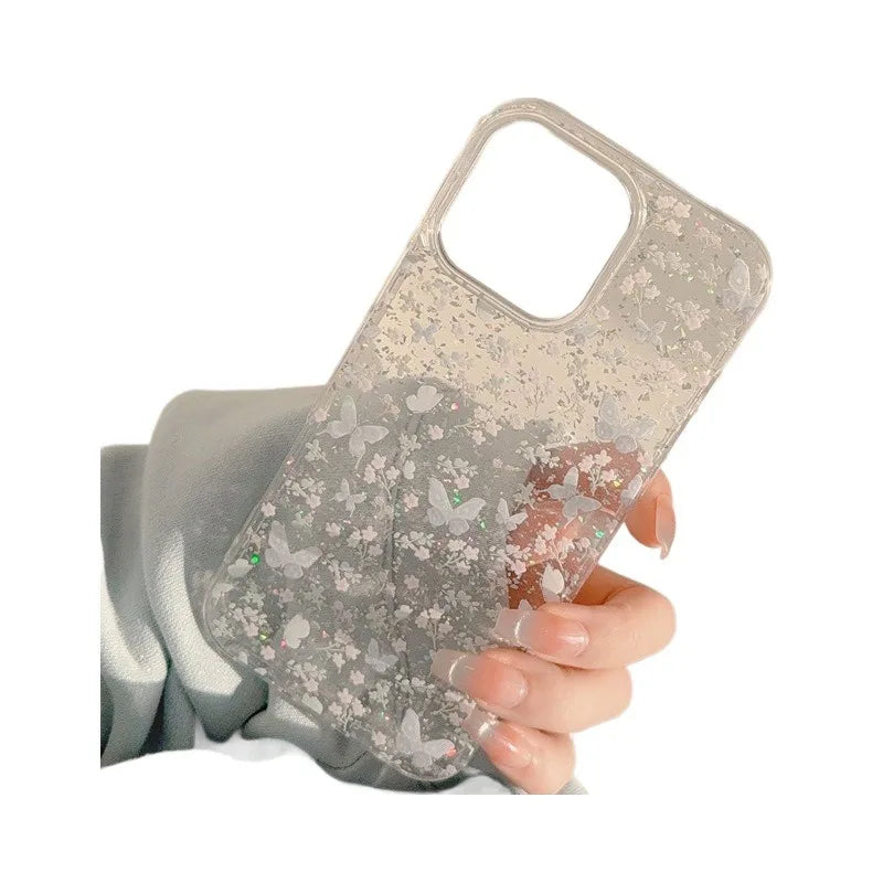 Luxury Glitter Butterfly Flower Pattern Phone Case