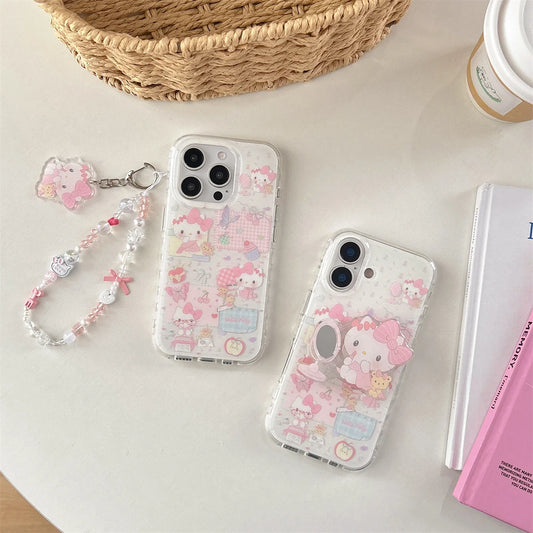 New HelloKitty INS Korean Cute Luxury Stylish Shockproof Phone Case For iPhone