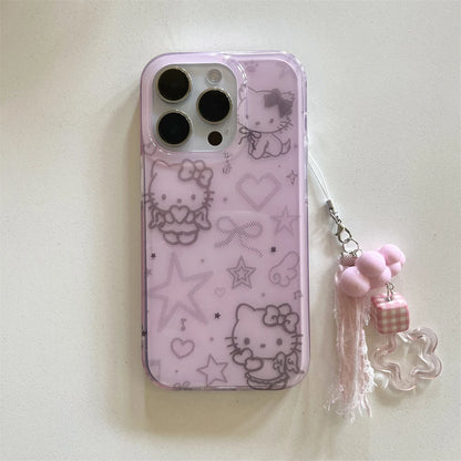 Green Pink Blue Hello Kitty Cat Phone Case