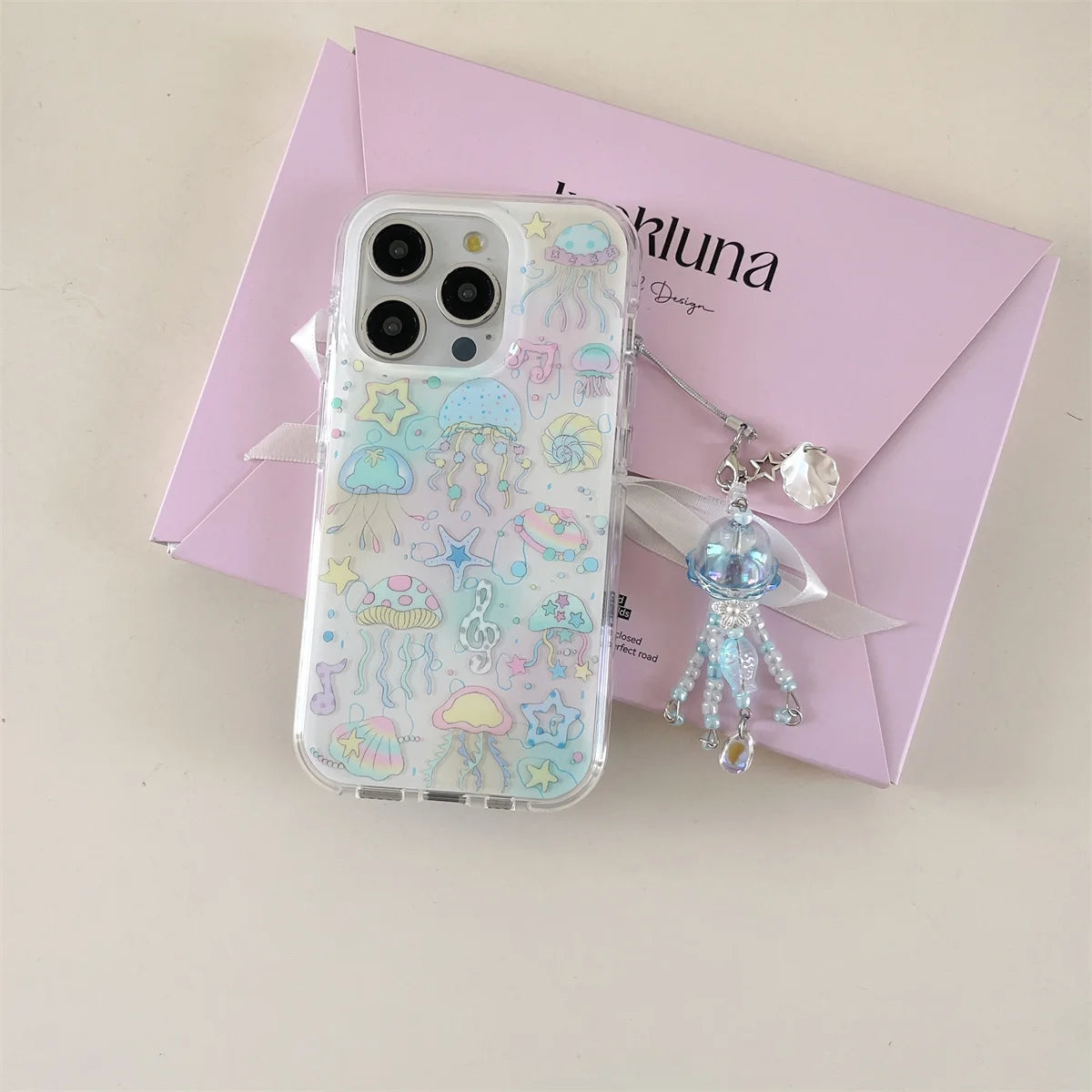 Double Layers Floral Prints Transparent Chic Phone Case