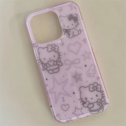 Green Pink Blue Hello Kitty Cat Phone Case
