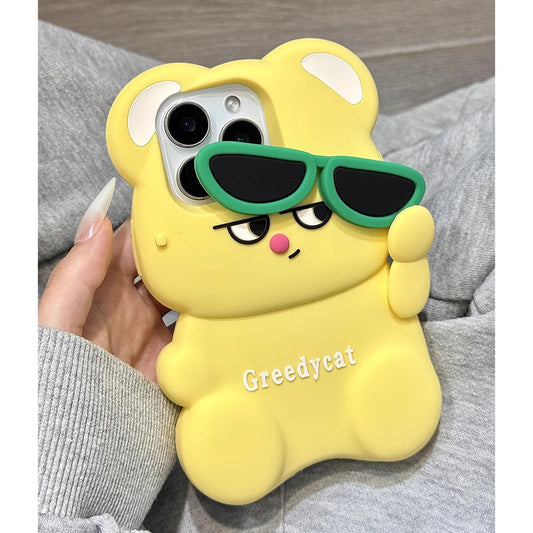 Funny Yellow Bear Cartoon Silicone Phone Case