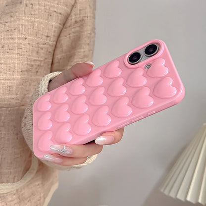 Pink 3D Bubble Pop Heart Cute Girly Phone Case