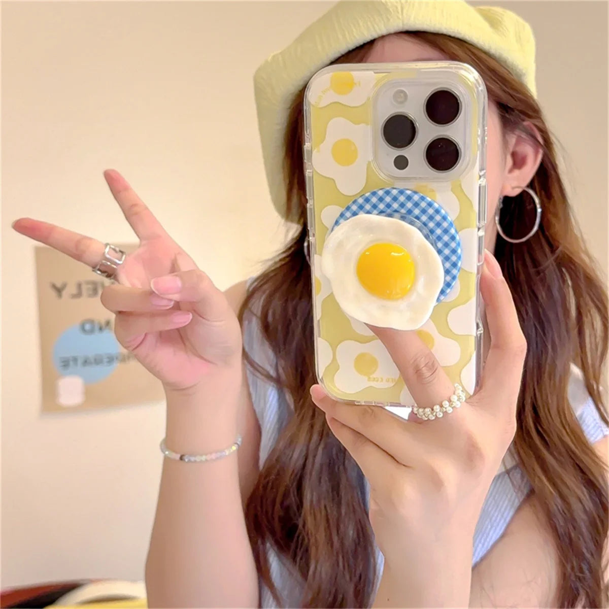 Funny Cute Egg Magnetic Stand Phone Case