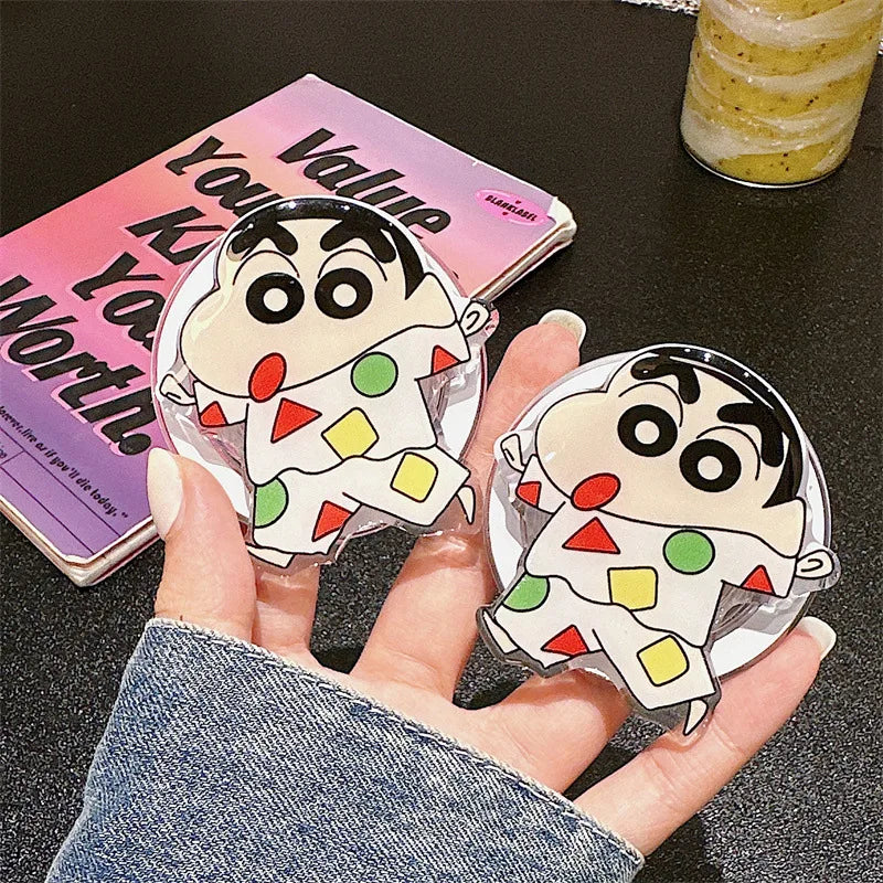 Cute Cartoon Crayons Shin-chan Holder Magnetic Couple Phone Case For iPhone