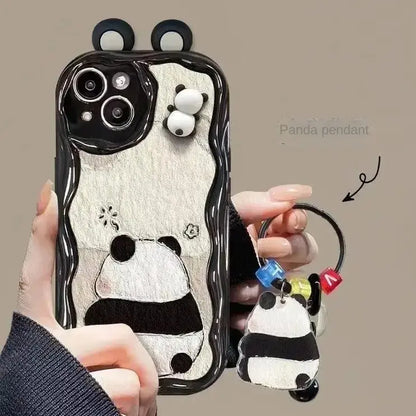 Funny Panda Toy Cartoon Ear Wave Phone Case
