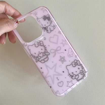 Green Pink Blue Hello Kitty Cat Phone Case