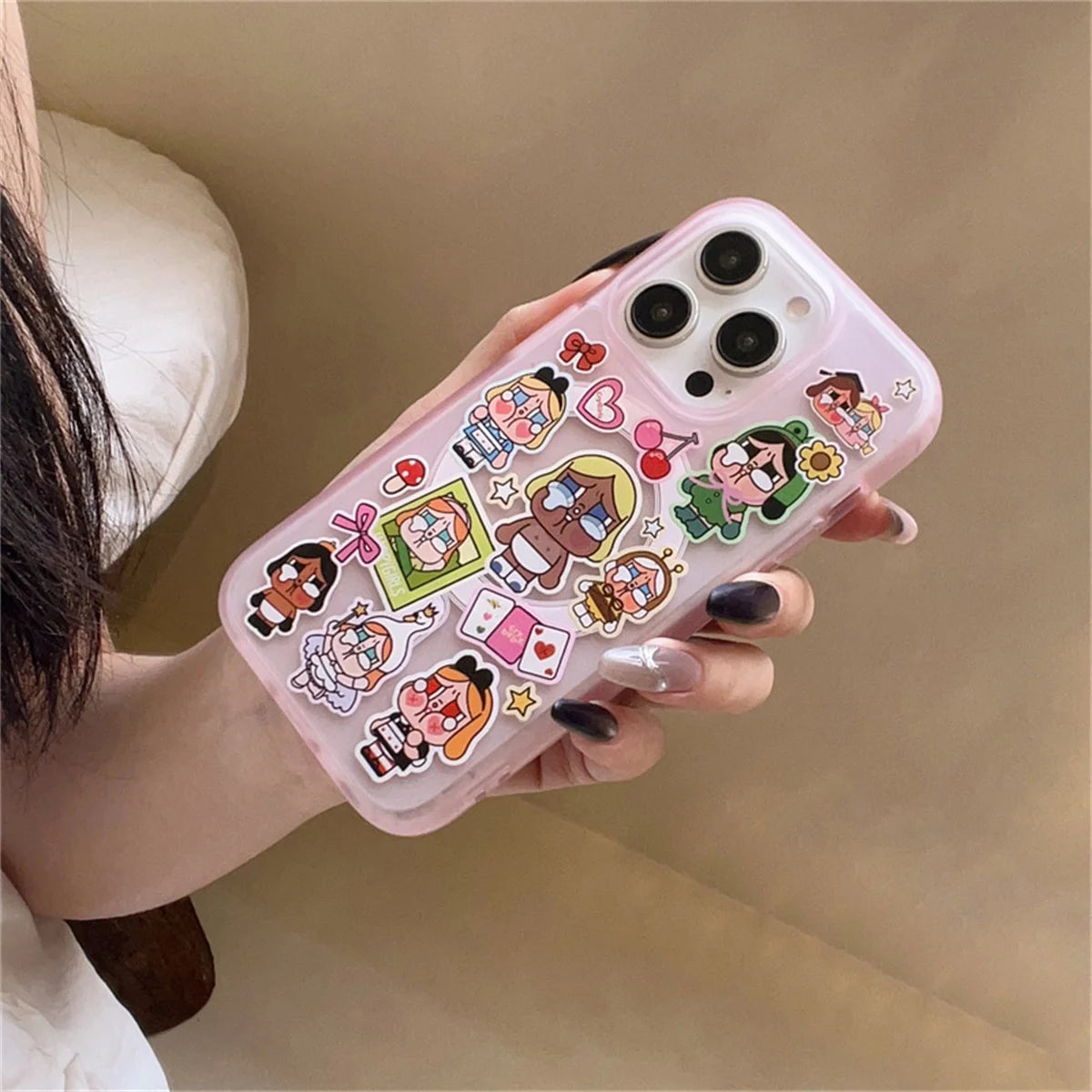 Cute Cartoon Cherry Girl Magnetic Phone Case