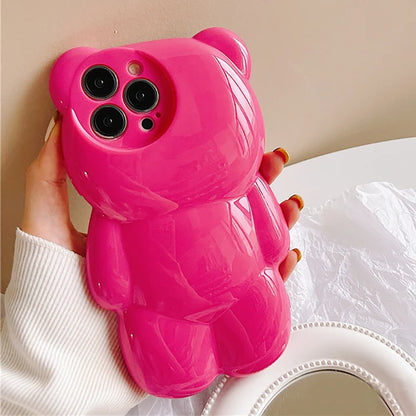 Cartoon Rose Bear Phone Case