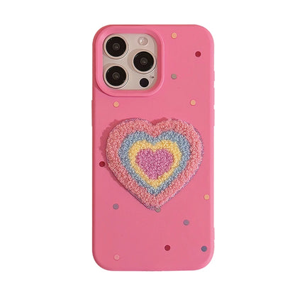 Rose Plush Love Heart Phone Case