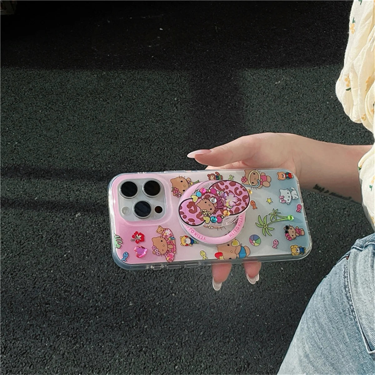 Funny Cute Hellokitty Magnetic Phone Case For iPhone