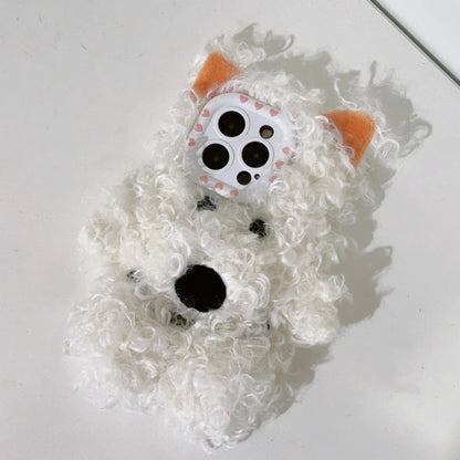 Cute Curly Puppy Plush Phone Case