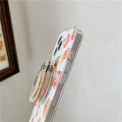 Cute Cartoon Star Baby Magnetic Stand Phone Case For iPhone