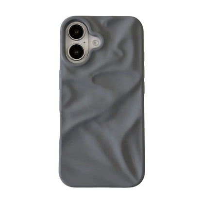 Matte Candy Color Folding Wrinkled Texture Phone Case