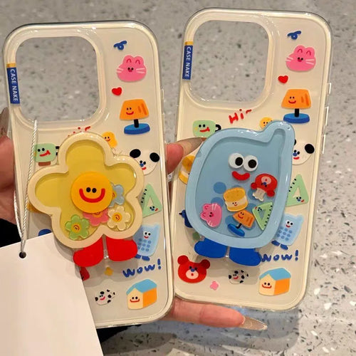 Doodle Funny Flower Bracket Phone Case