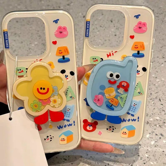 Doodle Funny Flower Bracket Phone Case