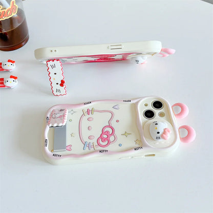Cute Cartoon Hello Kitty Push-Pull Camera Phone Case for iPhone