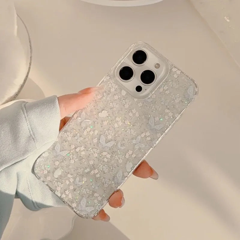 Luxury Glitter Butterfly Flower Pattern Phone Case
