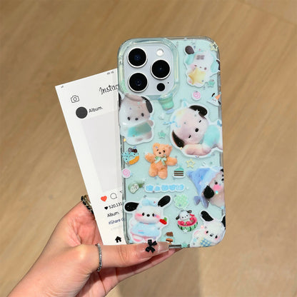 Cute Cinnamoroll Sticker series Bling Glitter Phone Case