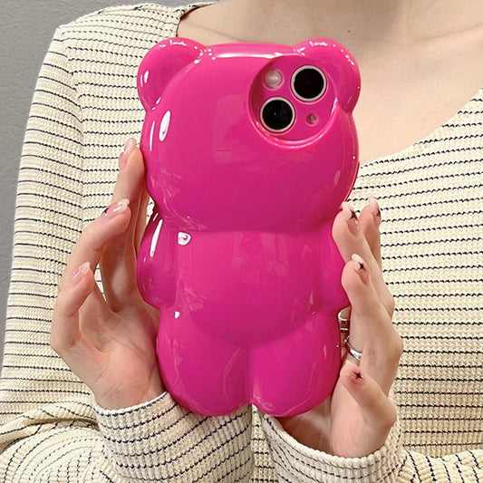 Cartoon Rose Bear Phone Case