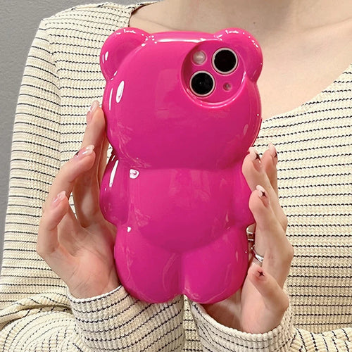 Cartoon Rose Bear Phone Case