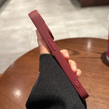 Wine Red Liquid Skin Silicone Phone Case