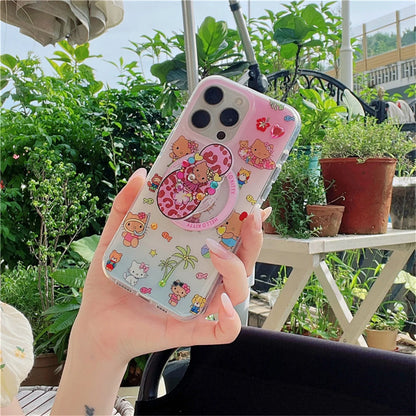 Funny Cute Hellokitty Magnetic Phone Case For iPhone