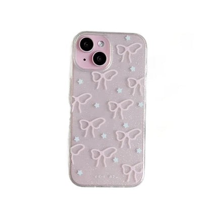 Cute Pink Bow Clear Phone Case