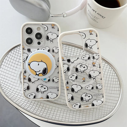 New Cute Cartoon Puppy Magnetic Stand Phone Case