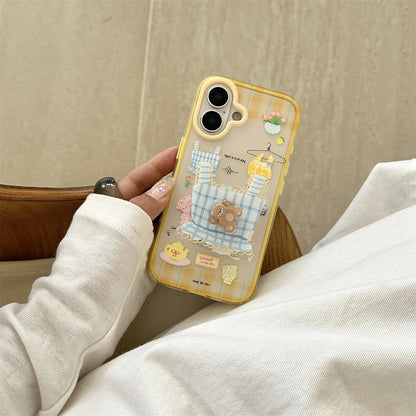 New Cute Cartoon Bear Tote Bag Phone Case
