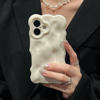 Fashion White 3D Wave Texture Phone Case
