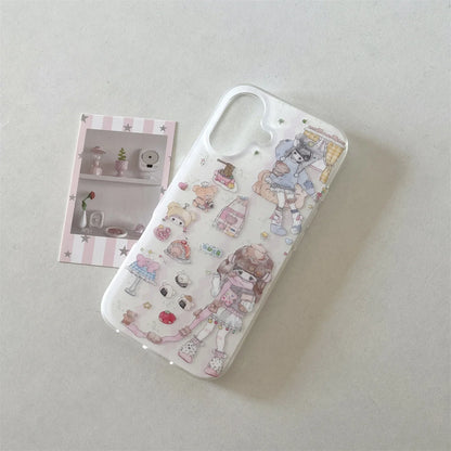 Pink Rose Flower Bracelet Pendant Phone Case