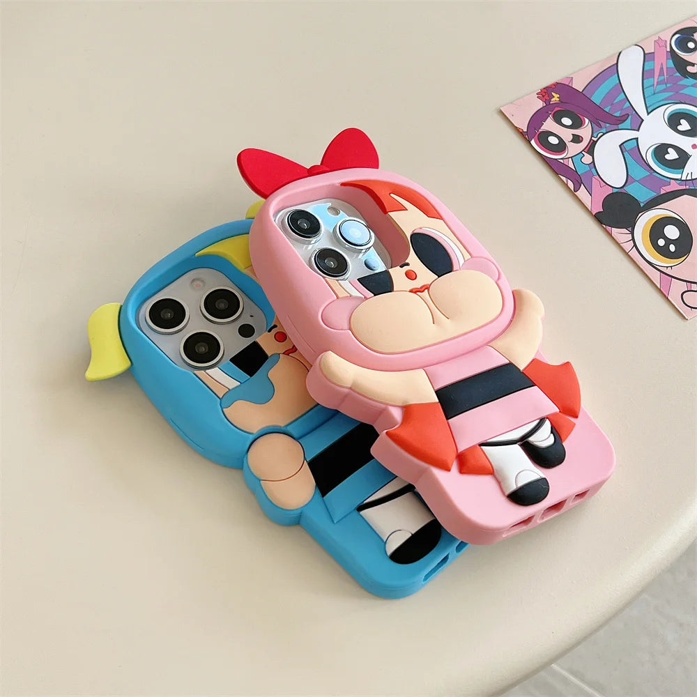 Cartoon Powerpuff Girls Silicone Phone Case