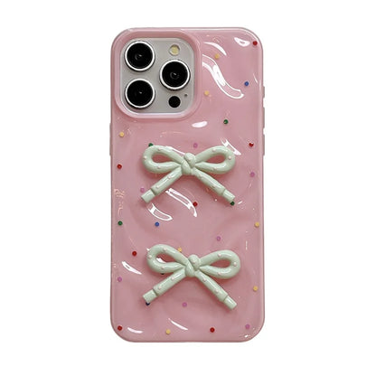 Cute 3D Bowknot Glossy Phone Case