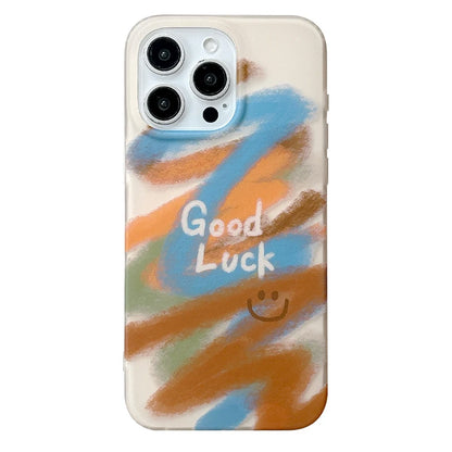 Ins Graffiti Love Heart Smiling Face Pattern Phone Case