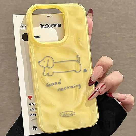 3D Cute Cartoon Cat Telescopic Bracket Soft Silicone Phone Case For iPhone