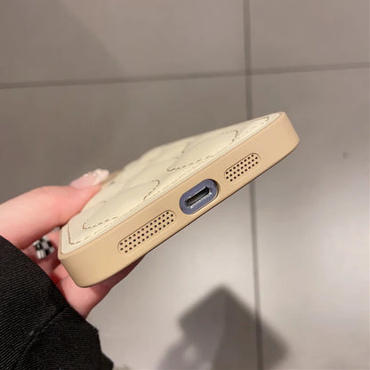 Wave Curve Beige Down Jacket Phone Case
