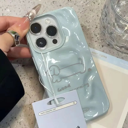 3D Cute Cartoon Cat Telescopic Bracket Soft Silicone Phone Case For iPhone