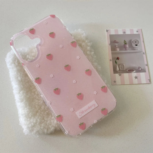 Pink Rose Flower Bracelet Pendant Phone Case