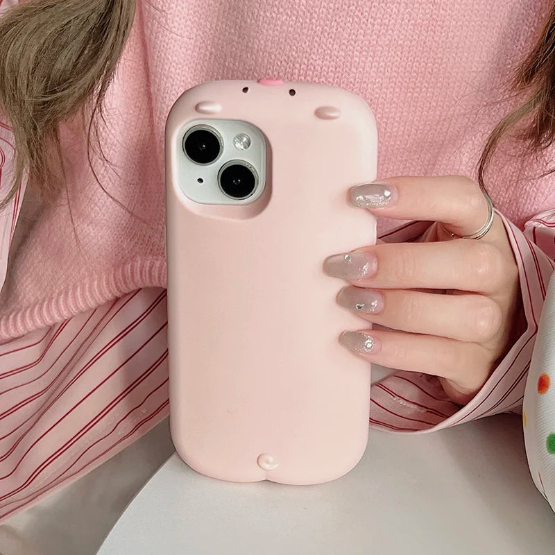 Cute 3D Pink Pig Soft Silicone Phone Case