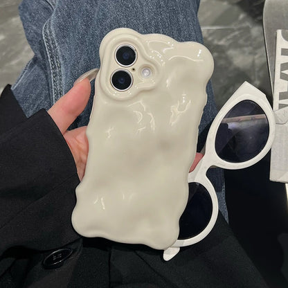 Fashion White 3D Wave Texture Phone Case