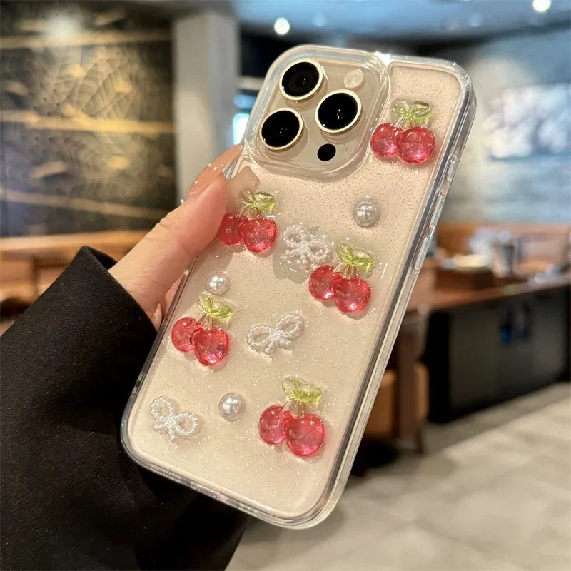 Cherry Bow Clear Phone Case