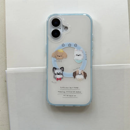 New Cute Cartoon Puppy Magnetic Stand Phone Case