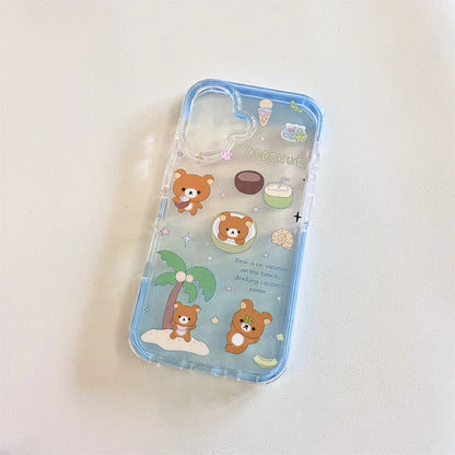 Cute Little Bear On The Blue Coconut Tree Phone Case