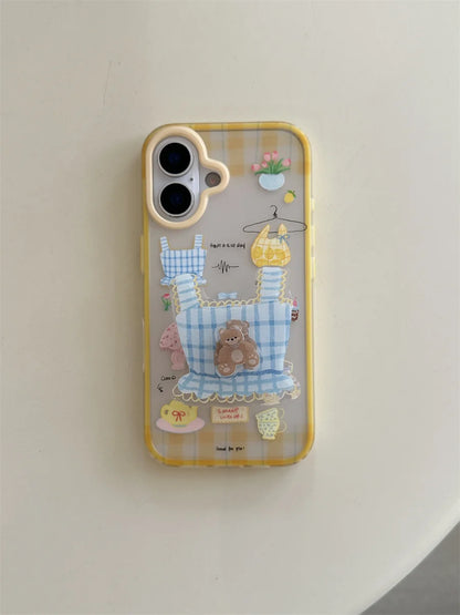 New Cute Cartoon Bear Tote Bag Phone Case