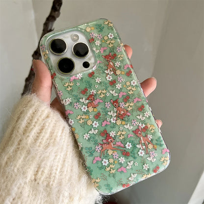 Vintage Oil Painting Animal Garden Electroplated Chic Phone Case