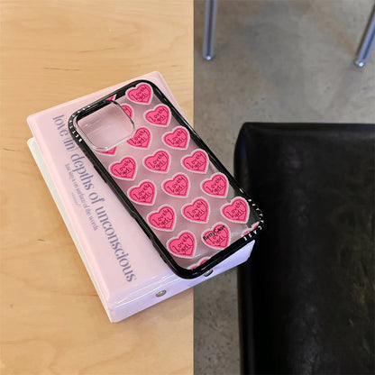 New Cartoon Cute Letter Heart Stand Phone Case