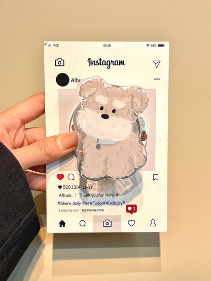 Korea's Cute Magnetic Stand Tok Cartoon Puppy Animals Phone Case