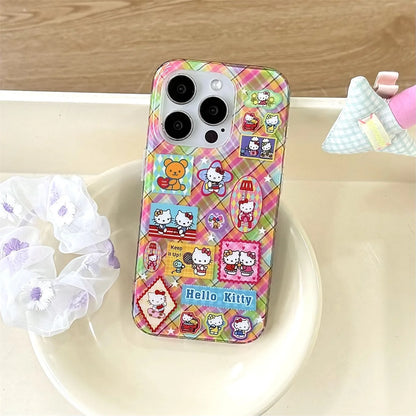 Cute Colorful Patchwork Kitty Cat Phone Case