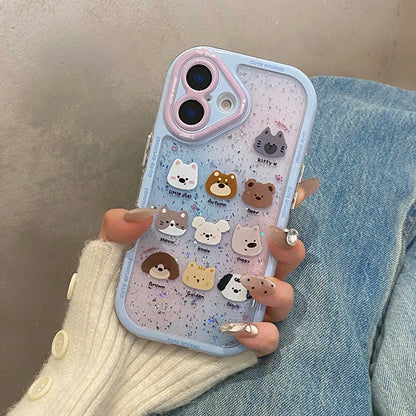 Cute Animal Glitter Bling Back Phone Case